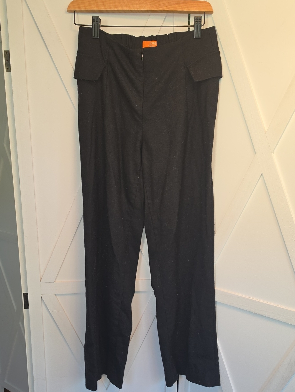 Joe Fresh Black Straight-Leg Trousers with Flap Pockets